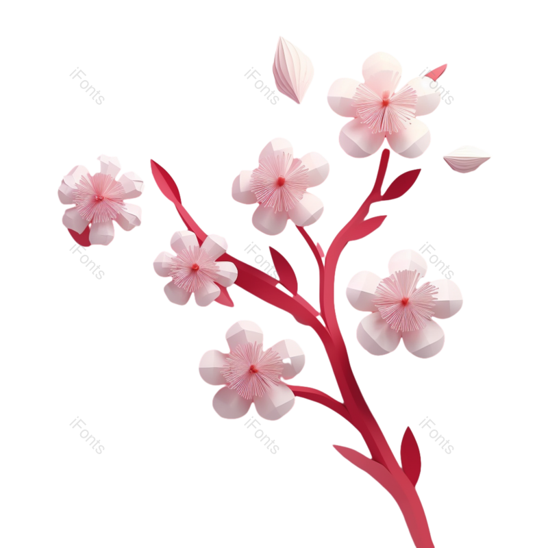 叶子图片,插画元素,花瓣PNG,渐变背景免抠素材